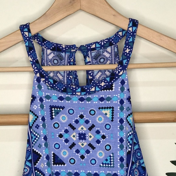 Tigerlily Blue Geometric Print Totem Midi Dress 8 - Picture 5 of 12